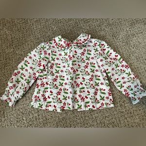 Holiday holly print blouse 2T